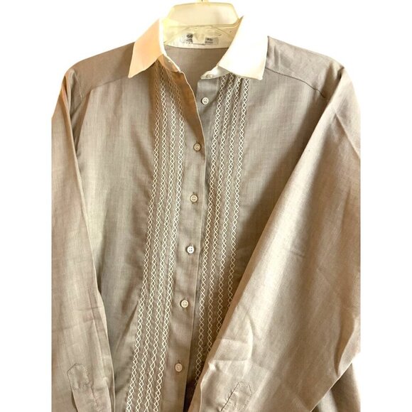 Jaeger vintage womens shirt Tan  med 38 ‘ chest 25 ‘long  laundered - Picture 2 of 6